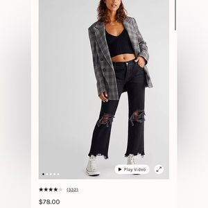 Free people mid rise button down black jeans never been worn tags on